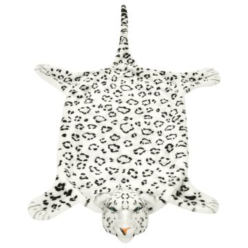 Tappeto di Peluche a Forma di Leopardo 139 cm Bianco