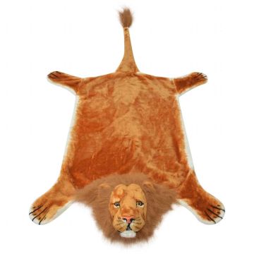 Tappeto di Peluche a Forma di Leone 205 cm Marrone