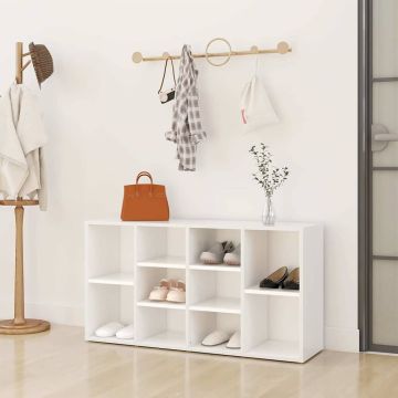 Scarpiera con Panchina Bianco 103x30x55 cm in Multistrato