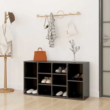 Scarpiera Panchina Grigio Lucido 103x30x55 cm Multistrato