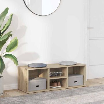 Panca Porta Scarpe Rovere Sonoma 102x35x35 cm Legno Multistrato
