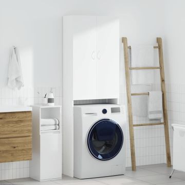 Mobile per Lavatrice Bianco 64x25,5x190 cm