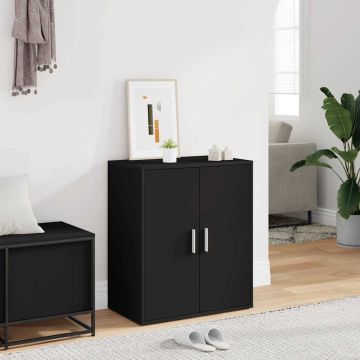 Scarpiera Nera 60x35x70 cm in Legno Multistrato
