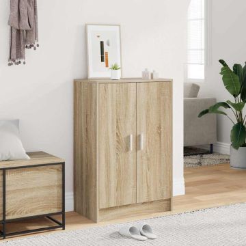 Scarpiera Rovere Sonoma 60x35x92 cm in Legno Multistrato