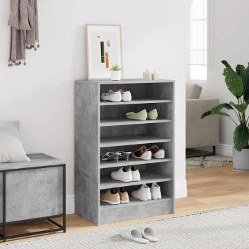 Scarpiera Grigio Cemento 60x35x92 cm in Legno Multistrato