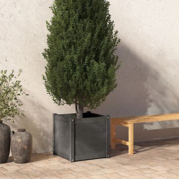 Fioriera da Giardino Grigia 50x50x50 cm Legno Massello di Pino