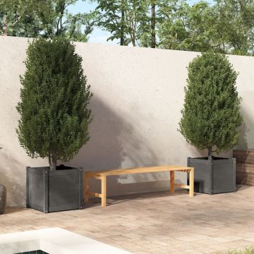 Fioriere da Giardino 2 pz Grigie 50x50x50 cm in Legno di Pino