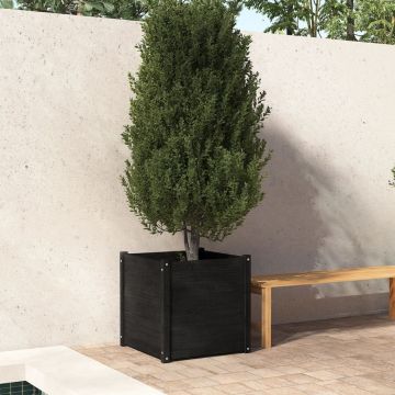 Fioriera da Giardino Nera 60x60x60 cm in Legno Massello di Pino