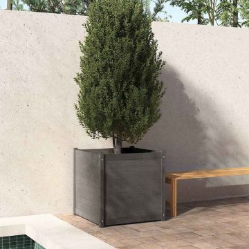 Fioriera da Giardino Grigia 70x70x70 cm Legno Massello di Pino