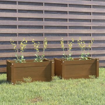 Fioriere 2 pz Ambra 60x31x31 cm in Legno Massello di Pino