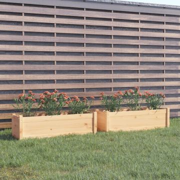 Fioriere da Giardino 2 pz 100x31x31cm in Legno Massello di Pino