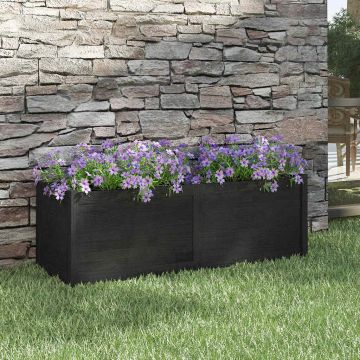 Fioriera da Giardino Nera 150x50x50 cm Legno Massello di Pino