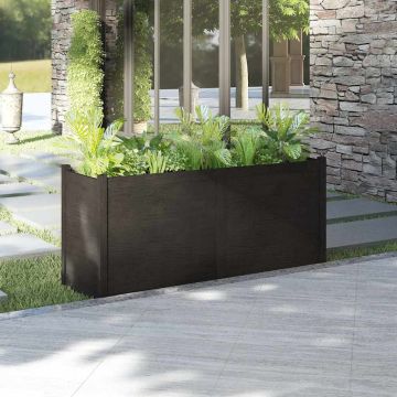 Fioriera da Giardino Nera 150x50x70 cm Legno Massello di Pino