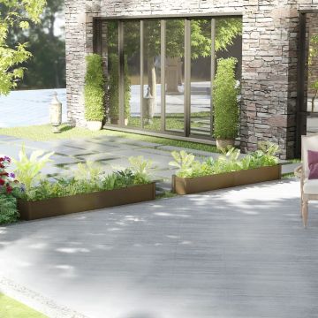 Fioriere da Giardino 2 pz ambra 200x31x31 cm in Legno di Pino