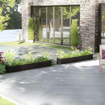 Fioriere da Giardino 2 pz Nere 200x31x31 cm in Legno di Pino
