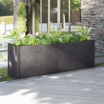 Fioriera da Giardino Grigia 200x50x70 cm in Legno di Pino