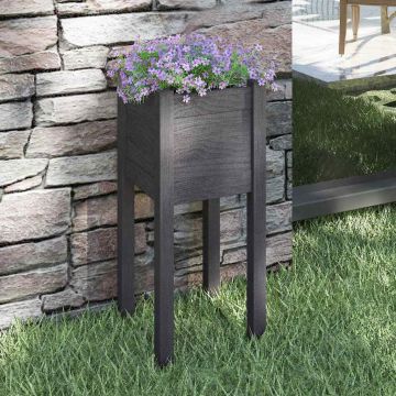 Fioriera da Giardino Grigie 31x31x70 cm Legno Massello di Pino