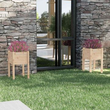 Fioriere da Giardino 2 pz 40x40x70 cm in Legno Massello di Pino