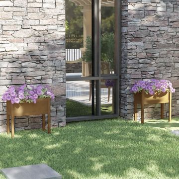 Fioriere 2 pz Ambra 70x31x70 cm in Legno Massello di Pino