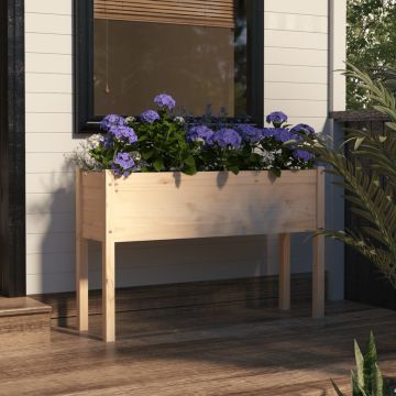 Fioriera da Giardino 110x31x70 cm in Legno Massello di Pino
