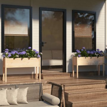 Fioriere da Giardino 2 pz 110x31x70cm in Legno Massello di Pino