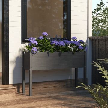 Fioriera da Giardino Grigia 110x31x70 cm Legno Massello di Pino