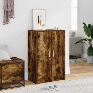 Scarpiera Rovere Fumo 60x35x92 cm in Legno Multistrato