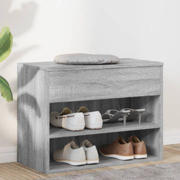 Scarpiera Grigio Sonoma 60x30x45 cm in Legno Multistrato