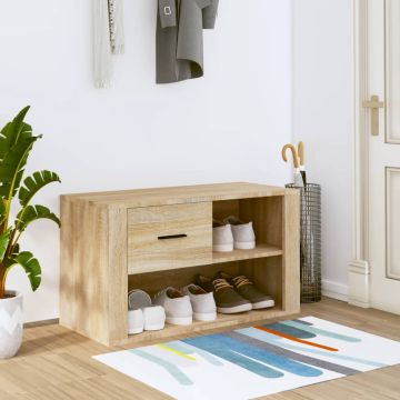 Scarpiera Rovere Sonoma 80x35x45 cm in Legno Multistrato