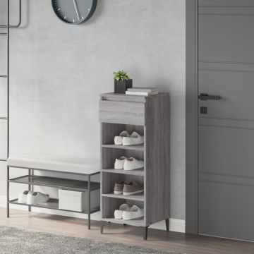 Scarpiera Grigio Sonoma 40x36x105 cm in Legno Multistrato