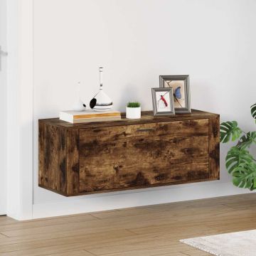 Scarpiera a Muro rovere fumo 100x35x38cm in Legno Multistrato