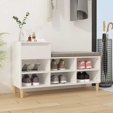 Scarpiera Bianca 102x36x60 cm in Legno Multistrato