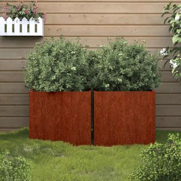 Fioriere 2 pz 49x47x46 cm Acciaio Corten