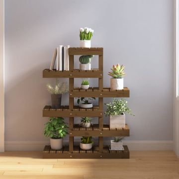 Supporto per Piante Ambra 85x25x109,5 cm Legno Massello di Pino
