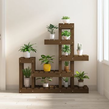 Supporto per Piante Ambra 92x25x97 cm Legno Massello di Pino