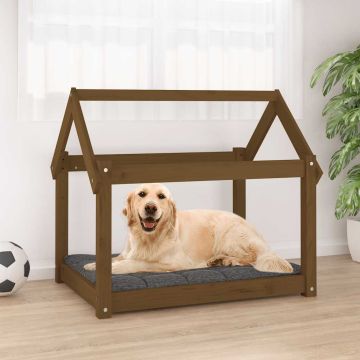 Cuccia per Cani Ambra 81x60x70 cm in Legno Massello di Pino