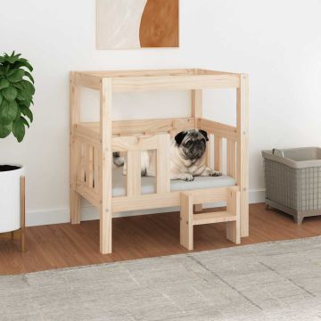 Cuccia per Cani 65,5x50,5x70 cm in Legno Massello di Pino