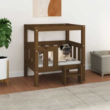 Cuccia per Cani Ambra 65,5x50,5x70 cm in Legno Massello di Pino