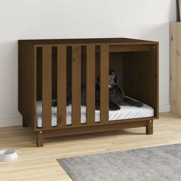 Casetta per Cani Ambra 90x60x67 cm in Legno Massello di Pino