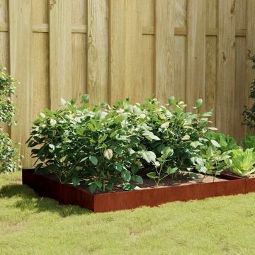 Fioriera Rialzata da Giardino 100x100x26 cm in Acciaio Corten