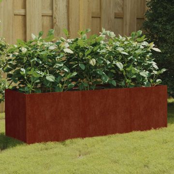 Fioriera Rialzata da Giardino 120x40x40 cm in Acciaio Corten
