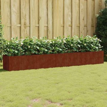 Fioriera Rialzata da Giardino 280x40x40 cm in Acciaio Corten