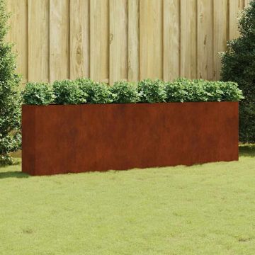 Fioriera Rialzata da Giardino 280x40x80 cm in Acciaio Corten
