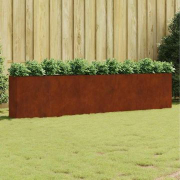 Fioriera Rialzata da Giardino 360x40x80 cm in Acciaio Corten