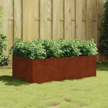 Fioriera Rialzata da Giardino 120x80x40 cm in Acciaio Corten