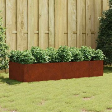 Fioriera Rialzata da Giardino 200x80x40 cm in Acciaio Corten