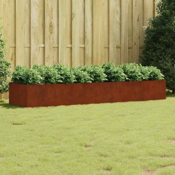 Fioriera Rialzata da Giardino 280x80x40 cm in Acciaio Corten