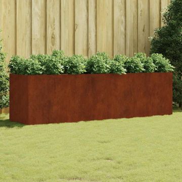Fioriera Rialzata da Giardino 280x80x80 cm in Acciaio Corten