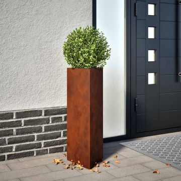 Fioriera da Giardino 30x26x75 cm in Acciaio Corten