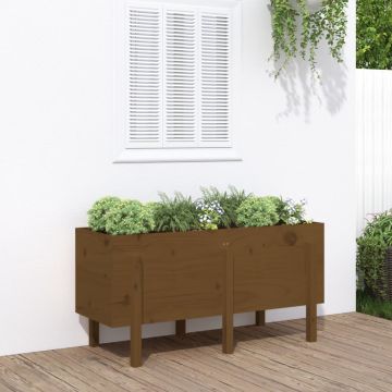 Fioriera Rialzata da Giardino Ambra 121x50x57 cm Massello Pino